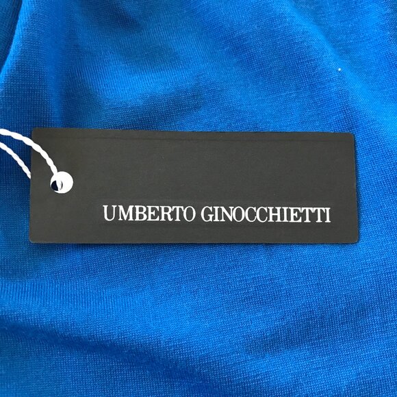 Umberto Ginocchietti 100% Wool Top Women Size 40 Blue Button Up Long Sleeve - Picture 5 of 13